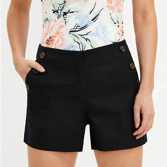 LOFT Pants - ANN TAYLOR LOFT The‎ Riviera Sailor Shorts in Black